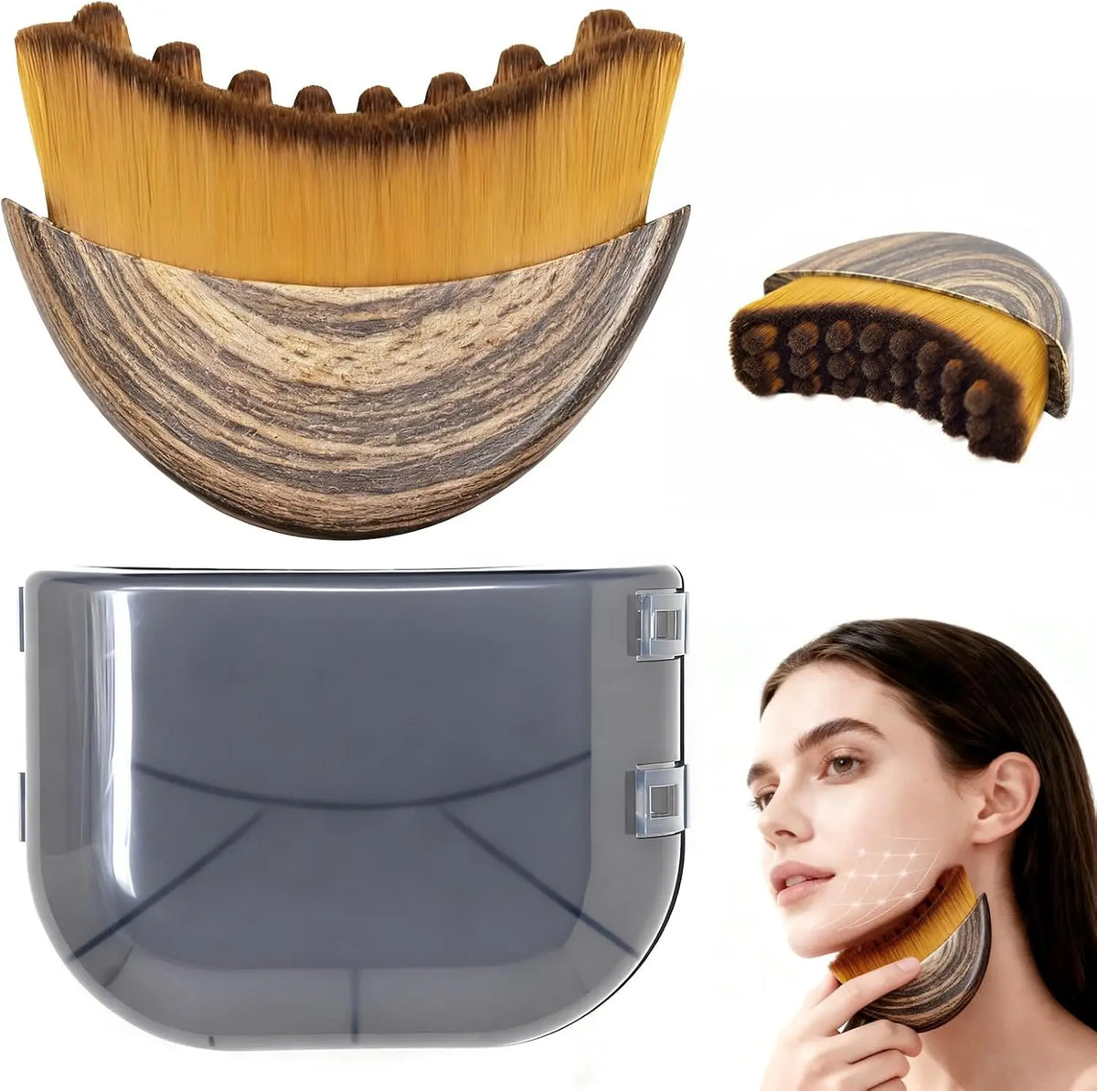 Contour Facial Brush Manual Lymphatic Drainage Massager Durable Soft Bristles