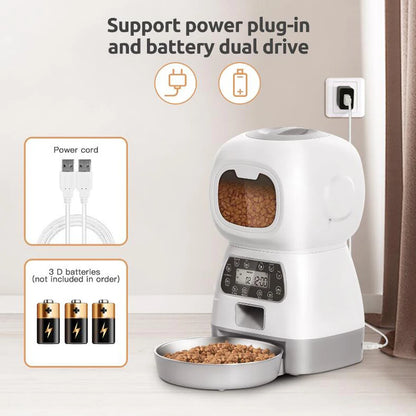 3.5L Automatic Pet Feeder For Cats WiFi Smart Swirl