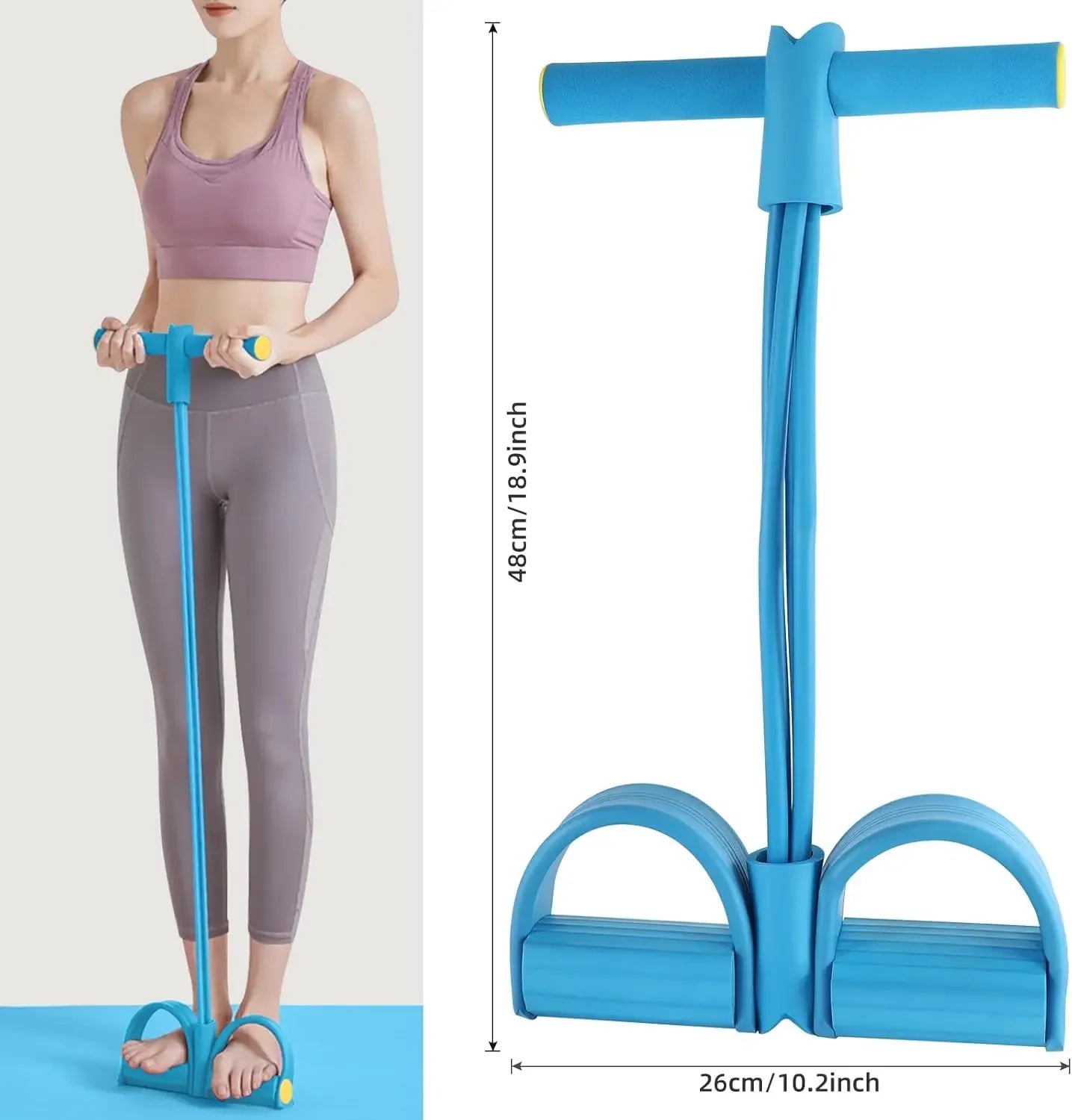 4-Level Resistance Band Tensioner with Non-Slip Handles