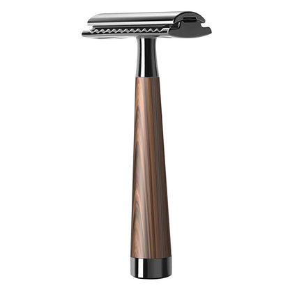 Advanced Double Edge Safety Razor Faux Wooden Handle