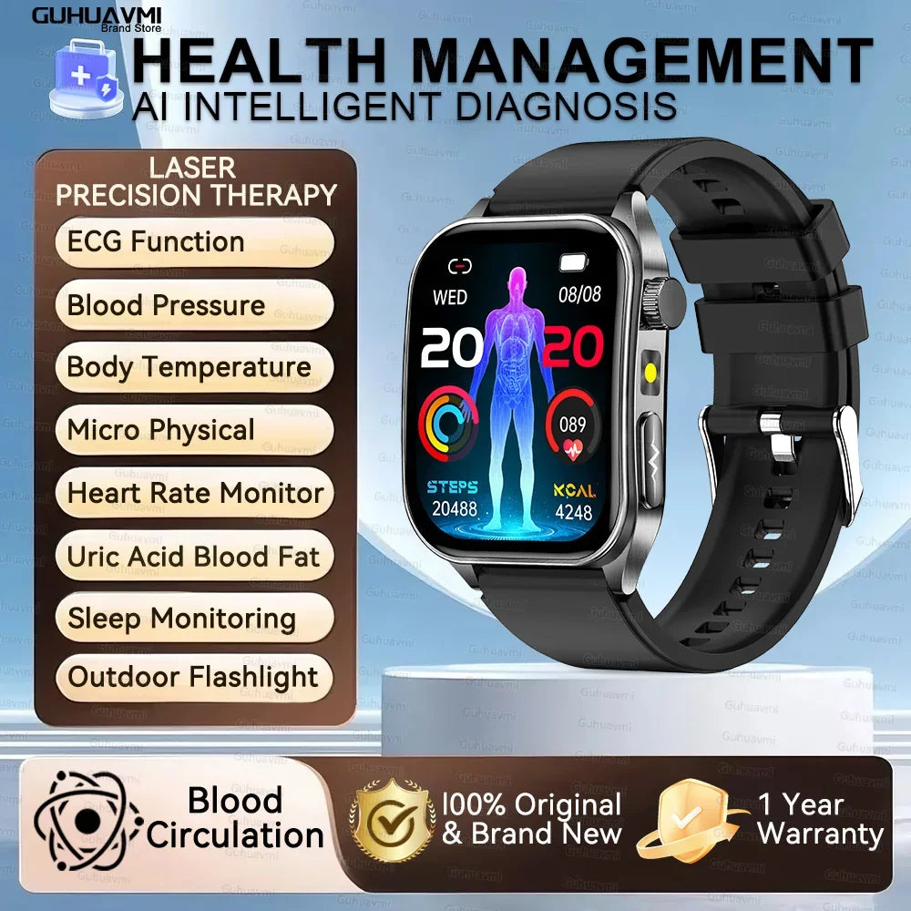New Laser Treatment Three High Smart Watch Men ECG Heart Rate