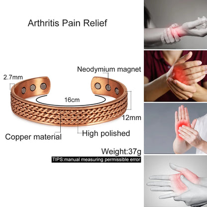 Vinterly Twisted  Magnetic Therapy Adjustable Wide Bangles