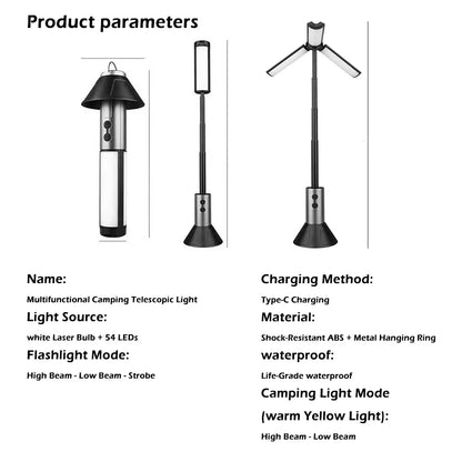 Rechargeable Outdoor Portable Hiking Camping Flashlight