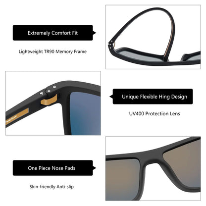 Polarized Sunglasses for Men Shades Lightweight TR90 Frame