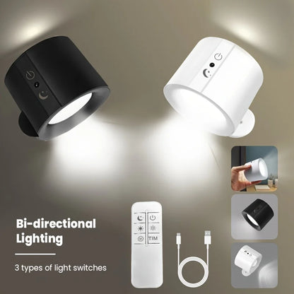 Modern Magnetic LED Wall Lamp Rechargeable 360° Rotation