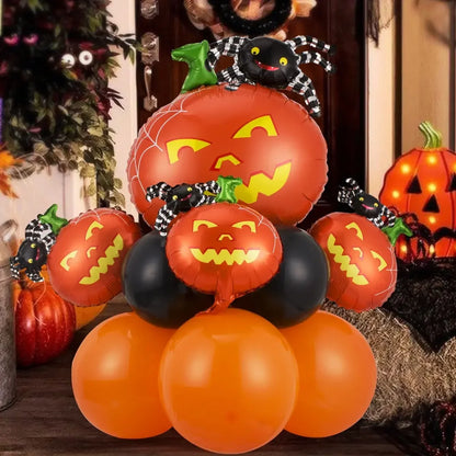 12/13pcs Happy Halloween Balloon Set With Black Orange Latex Globos Ghost Bat Pumpkin