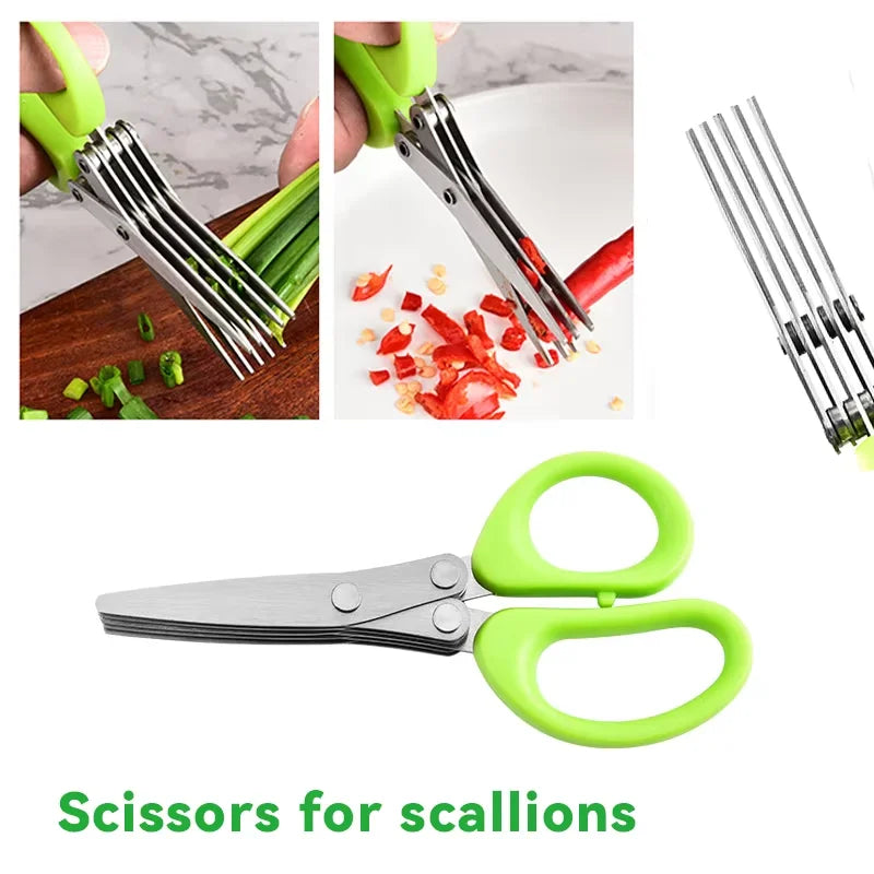 Multifunctional Scissors Stainless Steel 5 Layer Kitchen Scissors