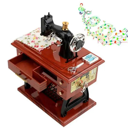 Vintage Sewing Machine Music Box Home Desktop