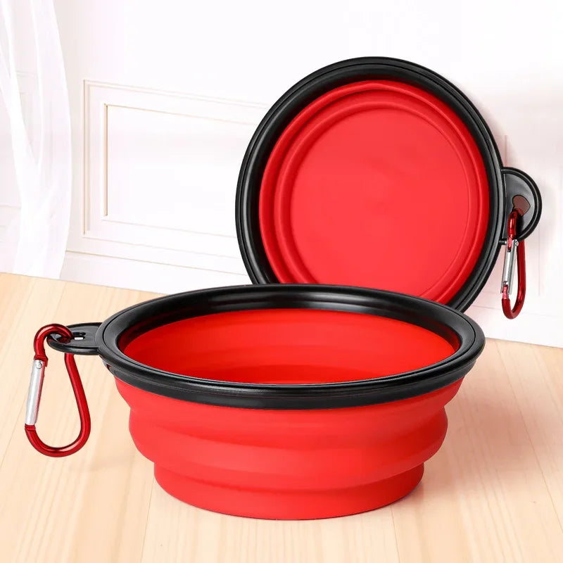 Collapsible Pet Silicone Dog Food Water Bowl Outdoor