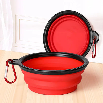 Collapsible Pet Silicone Dog Food Water Bowl Outdoor