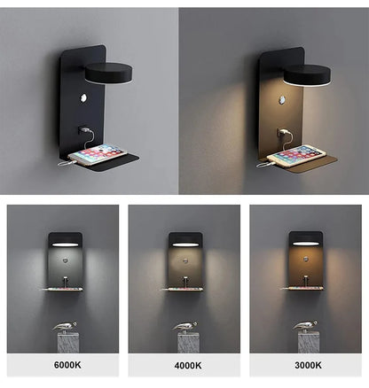 Bedroom Led Wall Lamps with USB Charge Wall Light