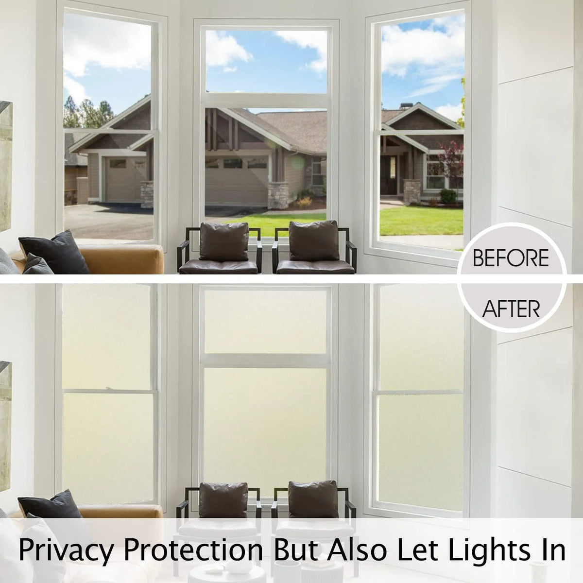 Frosted Window Privacy Film Heat Control UV Blocking