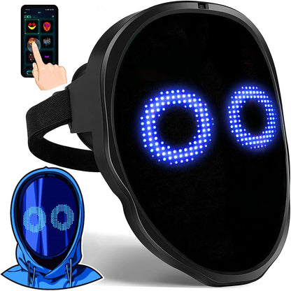 Led Mask with Bluetooth App Control Programmable Face Transforming Light up