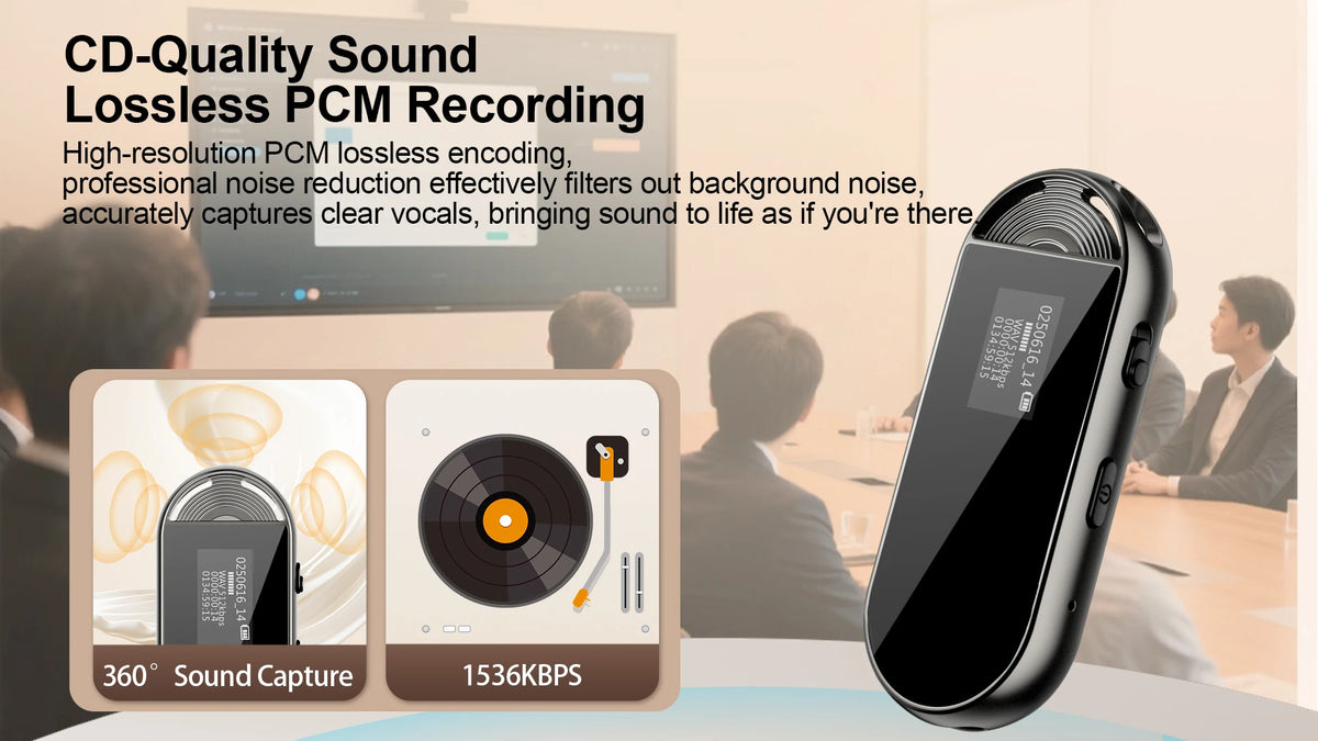 Mini AI Voice Recorder Pen, 30.6g, Magnetic Clip-on Design