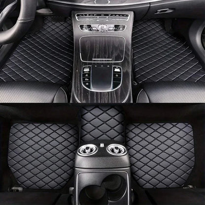 Universal 5Pcs Car Floor Mats PU Leather Waterproof Dust-Proof