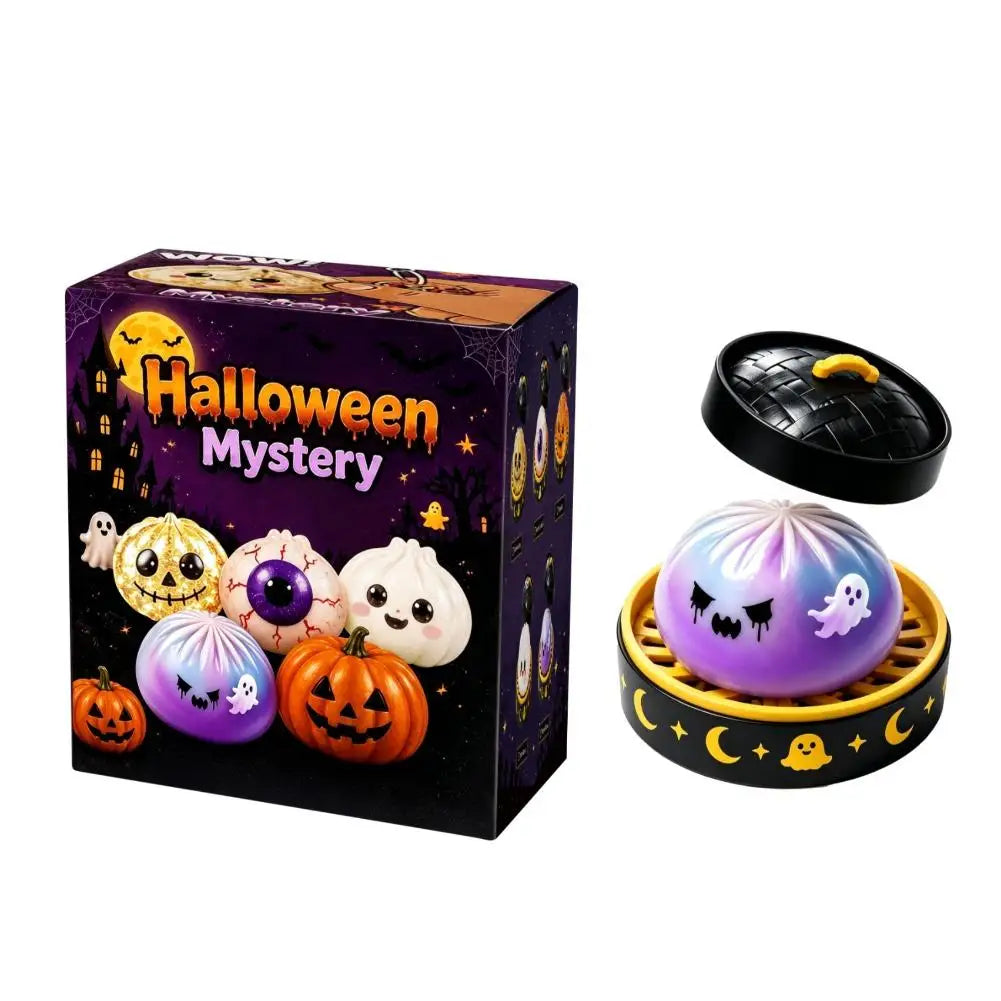 Soft Squishy Dumpling Toy With Halloween Theme Box
