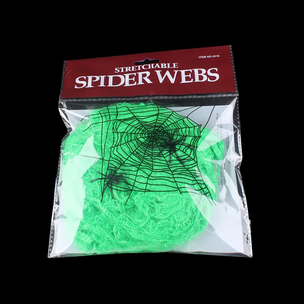 Halloween Decoration Spider Web,Artificial Cobweb,Stretchy Cobweb With Spider