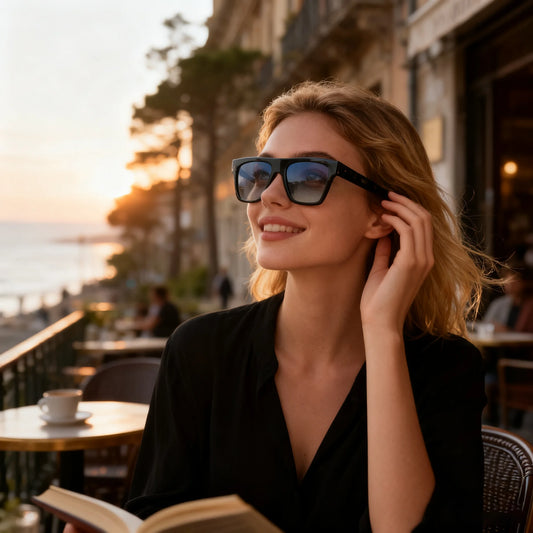 Retro Square Polarized Sunglasses Women Men Acetate