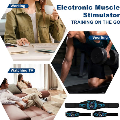 Portable EMS Muscle Stimulator Set – Electric Abdominal Belt