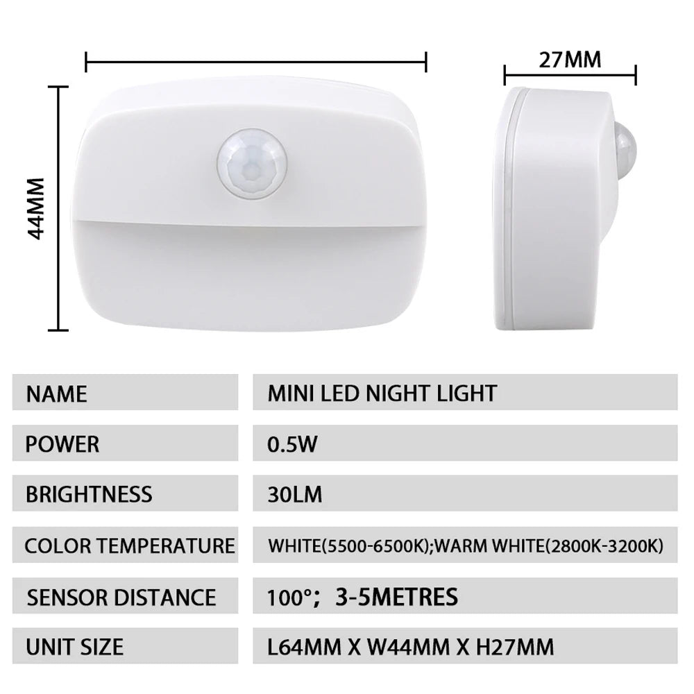 LED Auto ON/OFF Smart Night Lamp Under Cabinet Light