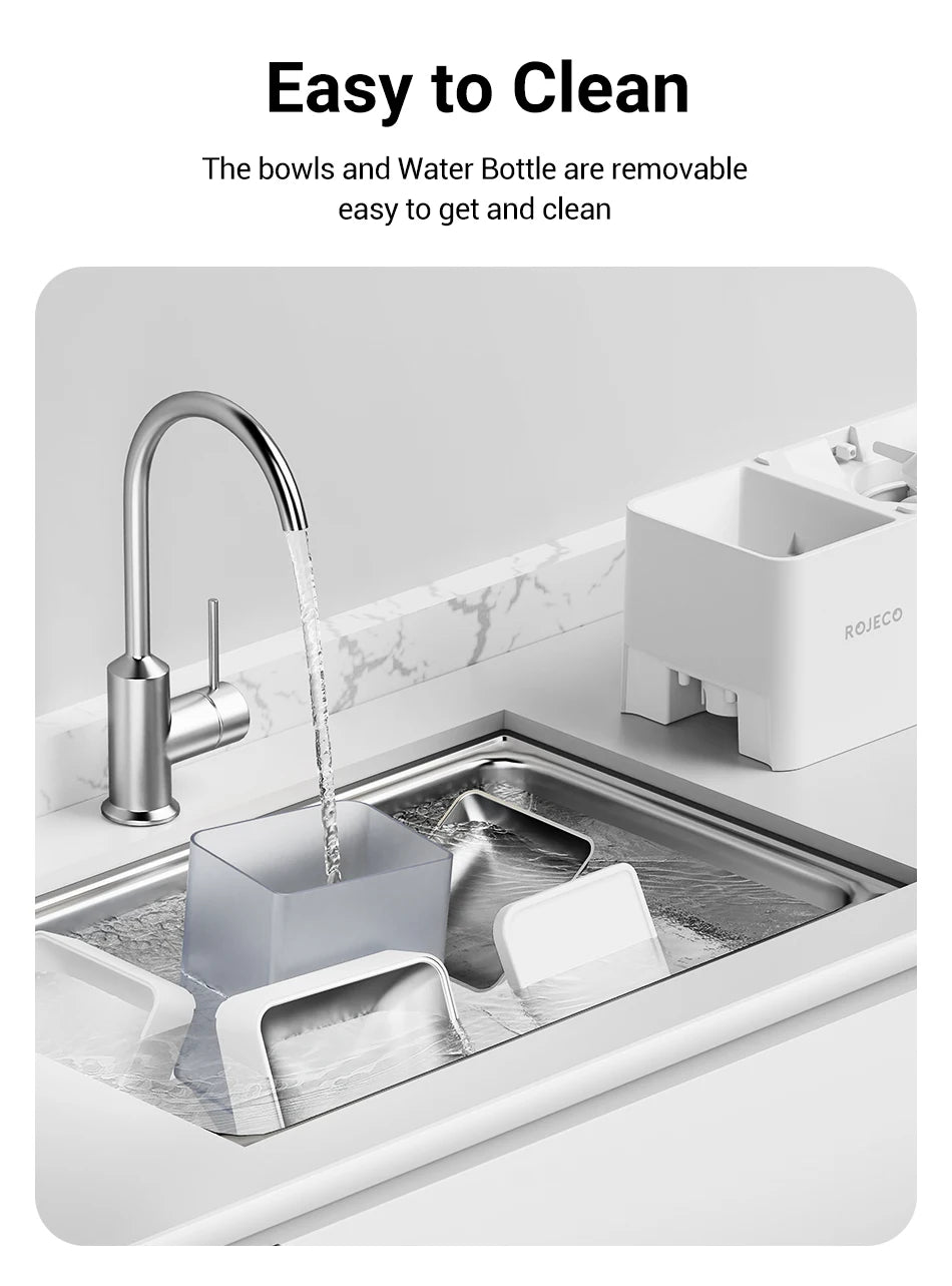 Automatic Pet Feeder Water Fountain 2 in 1 Drinking Feeding