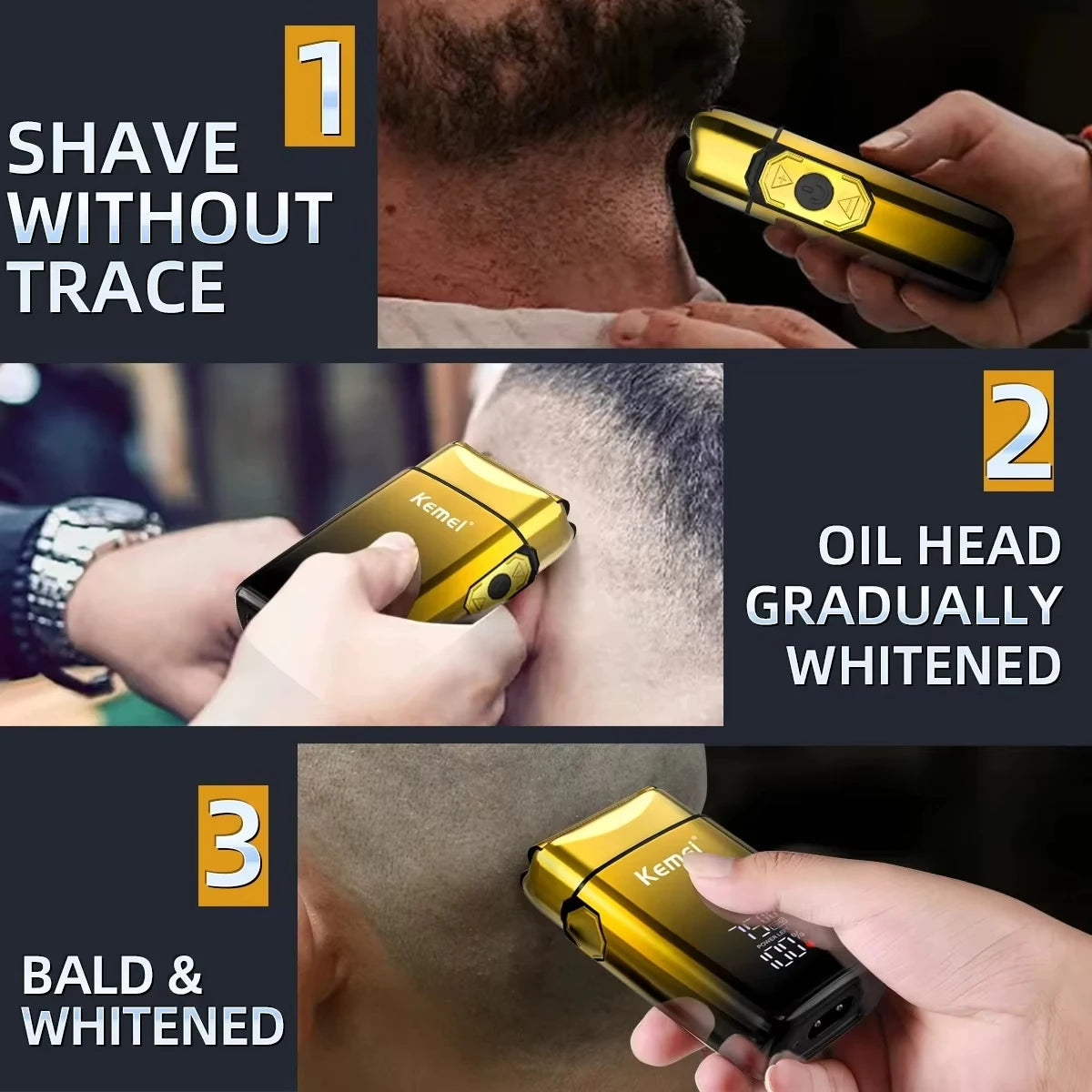 Kemei KM-TX10 USB Charging Electric Shaver For Men