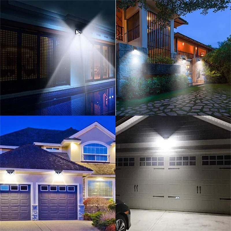 Solar Lights Outdoor 100 LED Wall Lamp Motion Sensor Lights