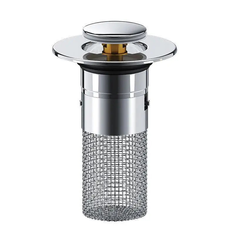 Long Pop-Up Sink Drains Filter Bathroom Press Bounce Basin