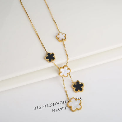 Stainless Steel Laser Five Leaf Flower Petal Adjustable Clover
