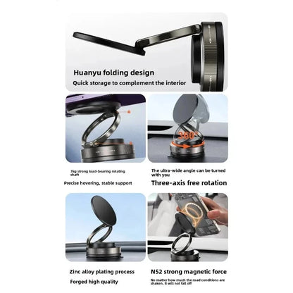 Magnetic Phone Holder for car, 360° Rotatable, Foldable & Adjustable