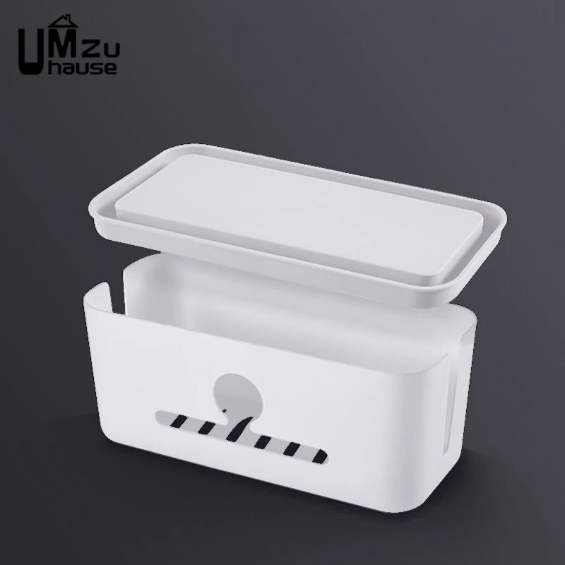 Power Strip Organizer Cable Management Box Multi Socket Desk Bins