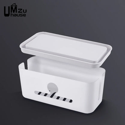 Power Strip Organizer Cable Management Box Multi Socket Desk Bins