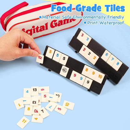 Rummy Cube Game with 4 Racks, 106 Rummy Cube Game Set