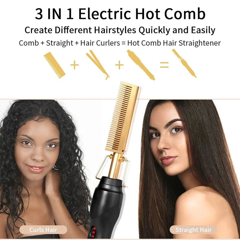 Hot Comb Straightener Electric Hair Straightener