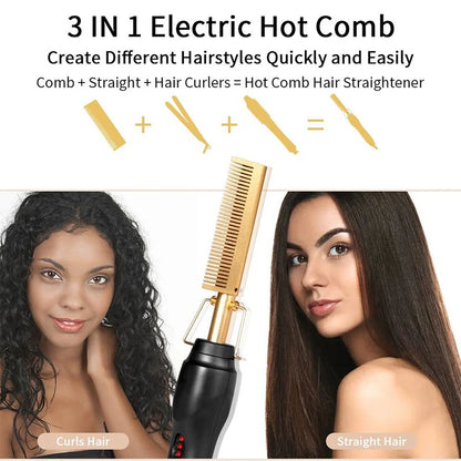 Hot Comb Straightener Electric Hair Straightener