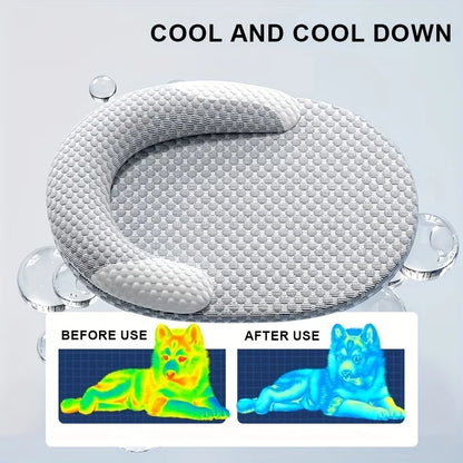 Cooling Dog Bed Summer Ice Silk Cat Mat Oval Pet Nest