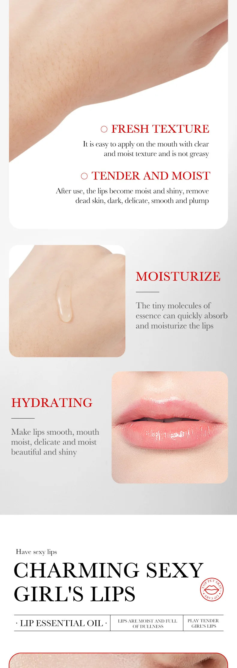 Lip Booster Plumping Serum Oil Hyaluronic Acid Moisturising