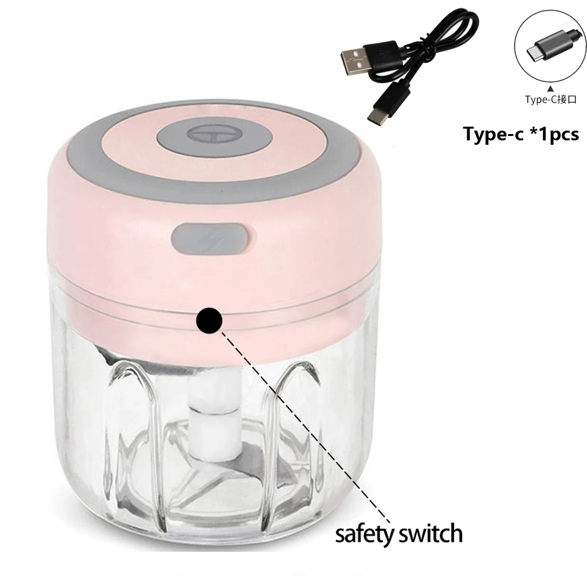 100ml/250ml Electric Mini Garlic Press Chopper Grinder