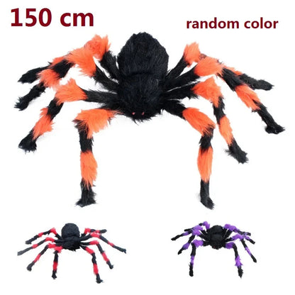 Halloween Plush Simulation Spider Colorful Black Ghost House