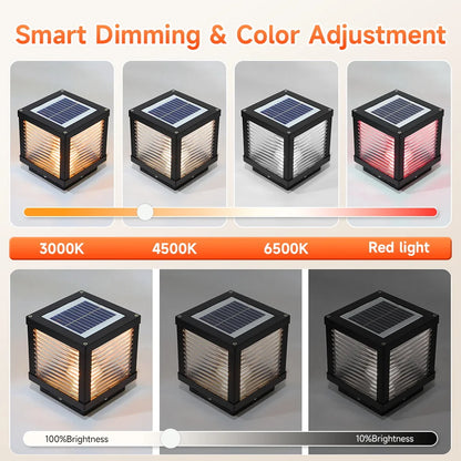 Outdoor Lighting Pillar Lights Remote Control Solar Chapiter Lamp