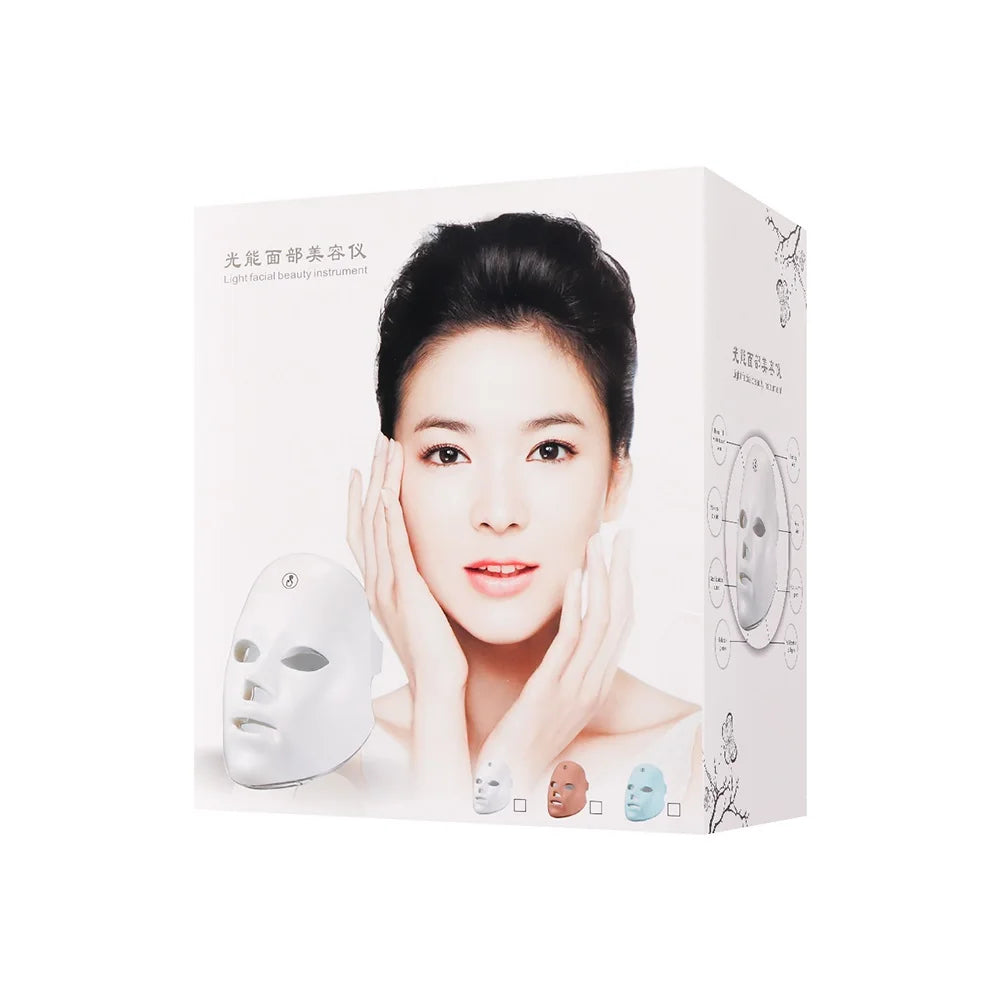 Rechargeable Facial LED Mask 7 Colors LED Photon Beauty Mask