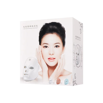Rechargeable Facial LED Mask 7 Colors LED Photon Beauty Mask
