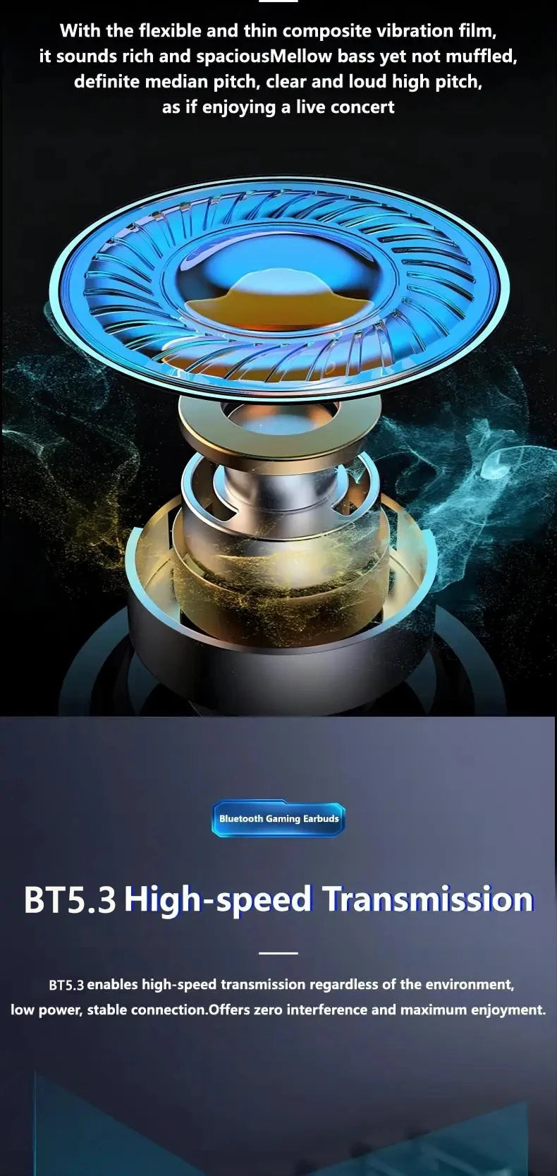 TWS Wireless Bluetooth Headset LED Display Gamer Earbuds