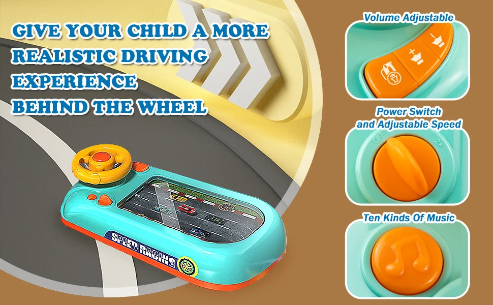 Racing Car Steering Wheel Driving Adventure Game Toy
