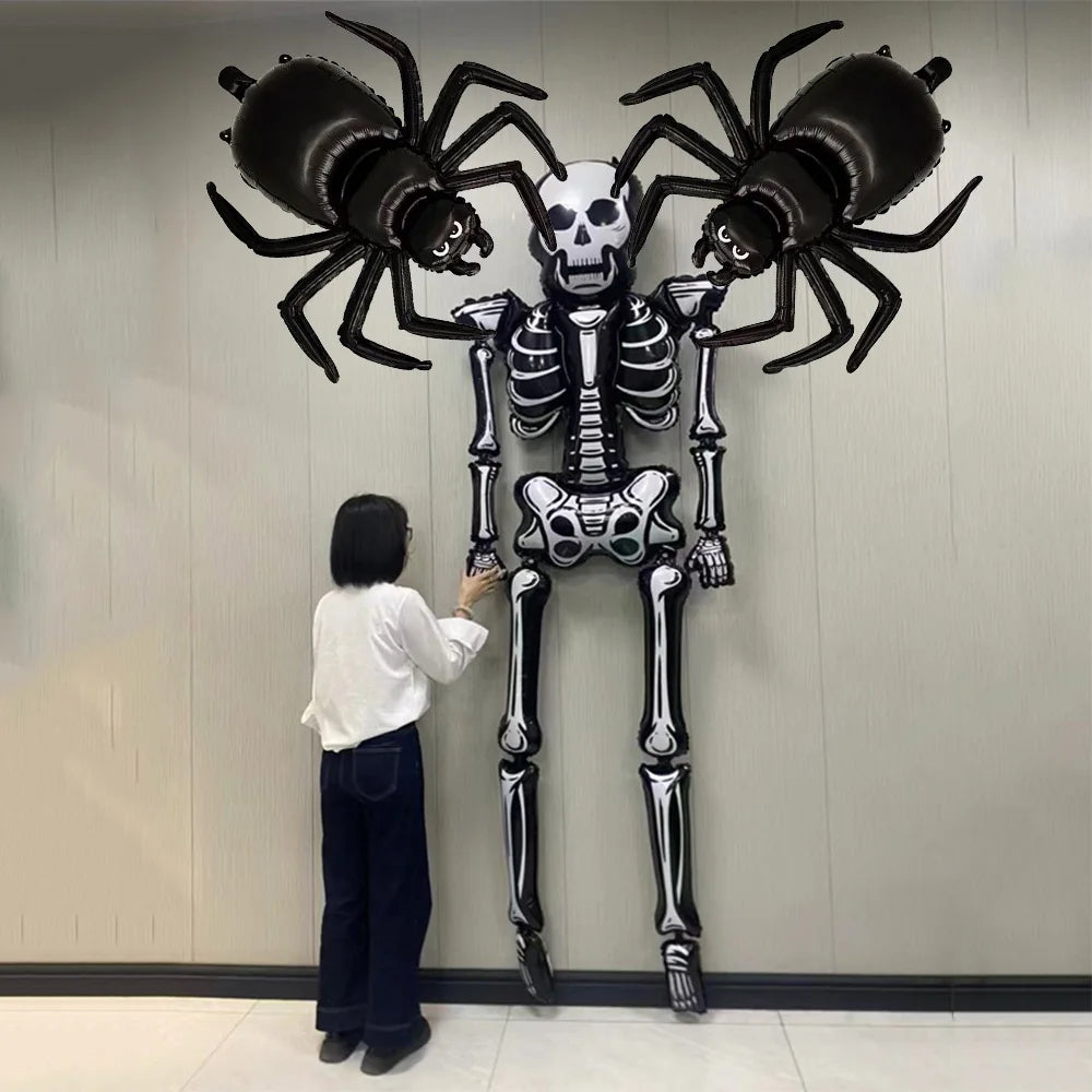 Halloween Balloon Decoration Halloween Black Spider Balloon Giant Skull Skeleton Balloon