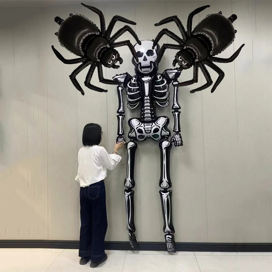 Halloween Balloon Decoration Halloween Black Spider Balloon Giant Skull Skeleton Balloon