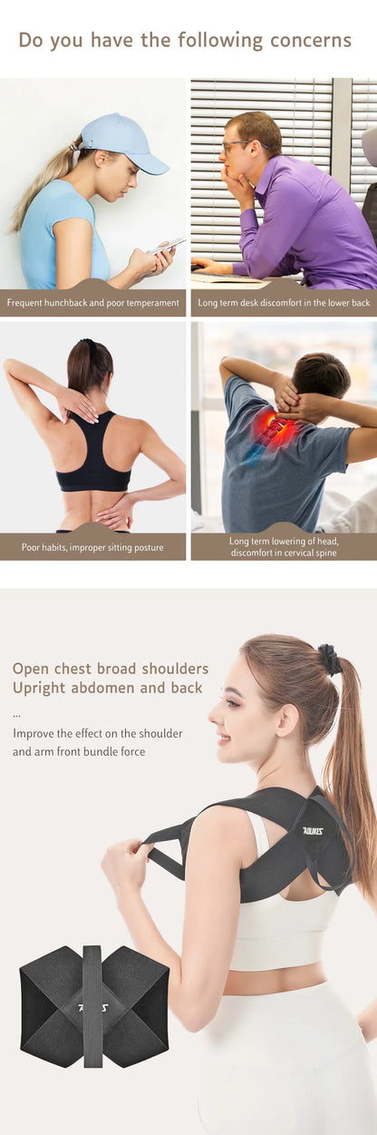 Black Durable Open Shoulder Beauty Back Traction Strap