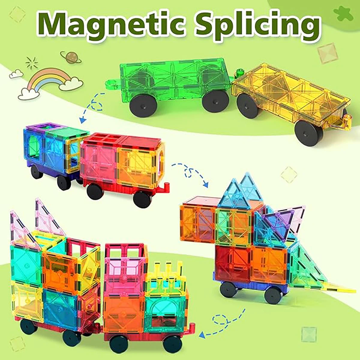 Magnetic Building Blocks Magnetic Force Plate Children's Toys