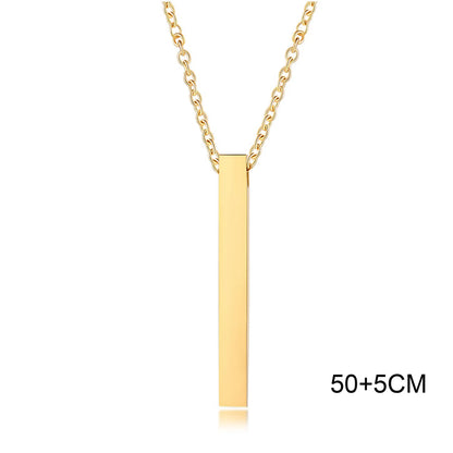 Waterproof Pillar Necklaces for Men Women Stainless Steel