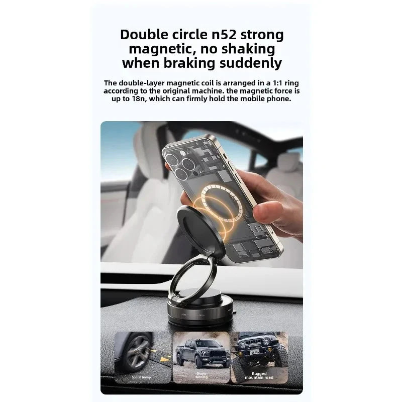 Magnetic Phone Holder for car, 360° Rotatable, Foldable & Adjustable